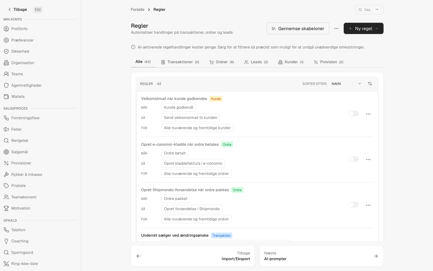 The CloudDialer rules engine wiring call outcomes to follow-up actions